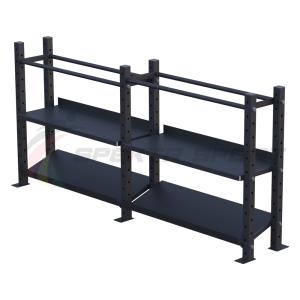 Купить Модульный стеллаж для гантелей, гирь и медболов 2580х430х1200 (2 секции) в Наволоках 